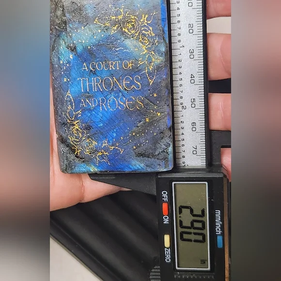 ACOTAR Labradorite Crystal Gemstone Book Carving Booktok A Court of Thorns Roses - Picture 6 of 6